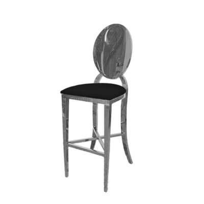 Icon Allure Silver Stool Black