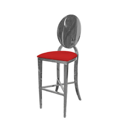 Icon Allure Silver Stool Red