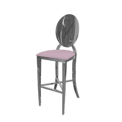 Icon Allure Silver Stool Soft Pink